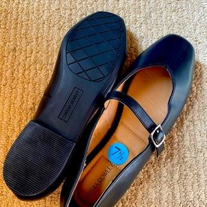 Cynthia Rowley black leather mary Jane ballet flats. 7 7.5